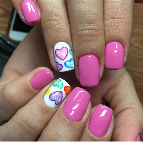 cute pink valentines day nails|pictures of valentine's nails.